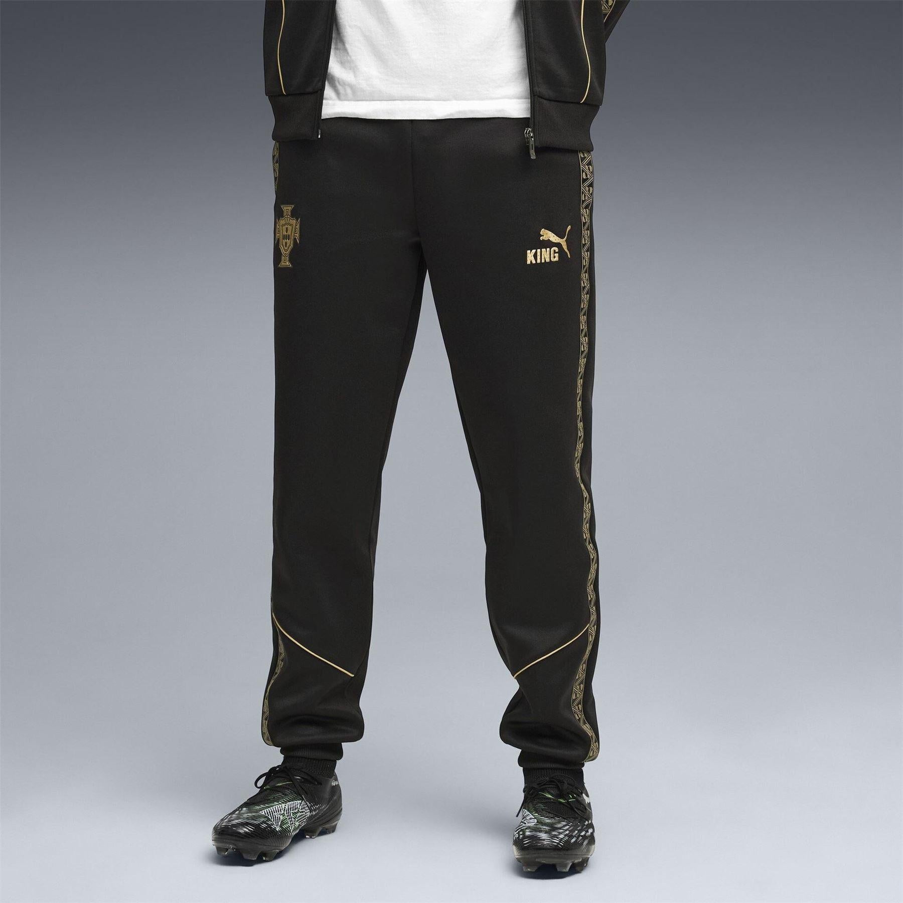 Black - Side - Puma Mens Eusebio 2025 Tracksuit Bottoms