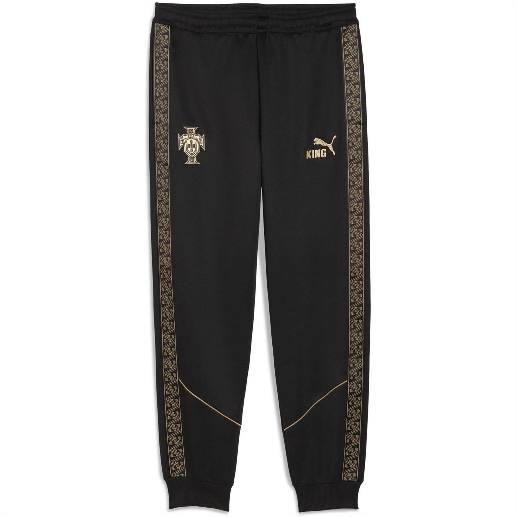 Black - Front - Puma Mens Eusebio 2025 Tracksuit Bottoms