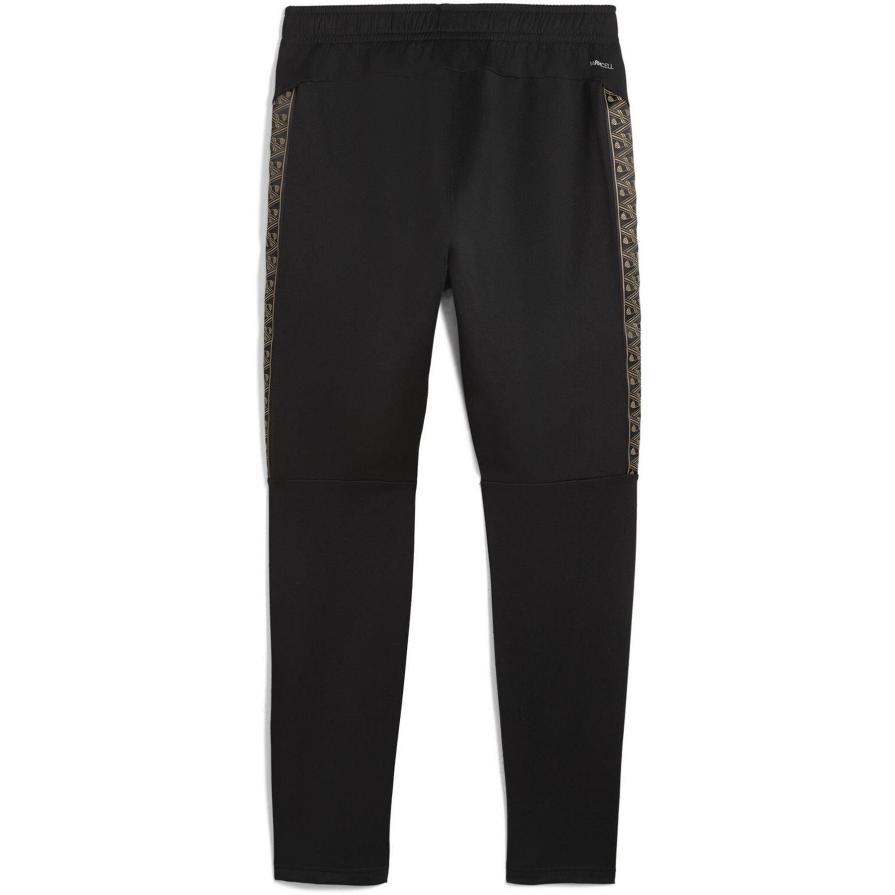 Black-Gold - Back - Puma Mens Performance Tracksuit Bottoms