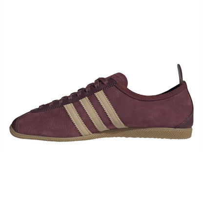 Burgundy - Side - Adidas Mens Originals Japan Decon Leather Low Cut Trainers