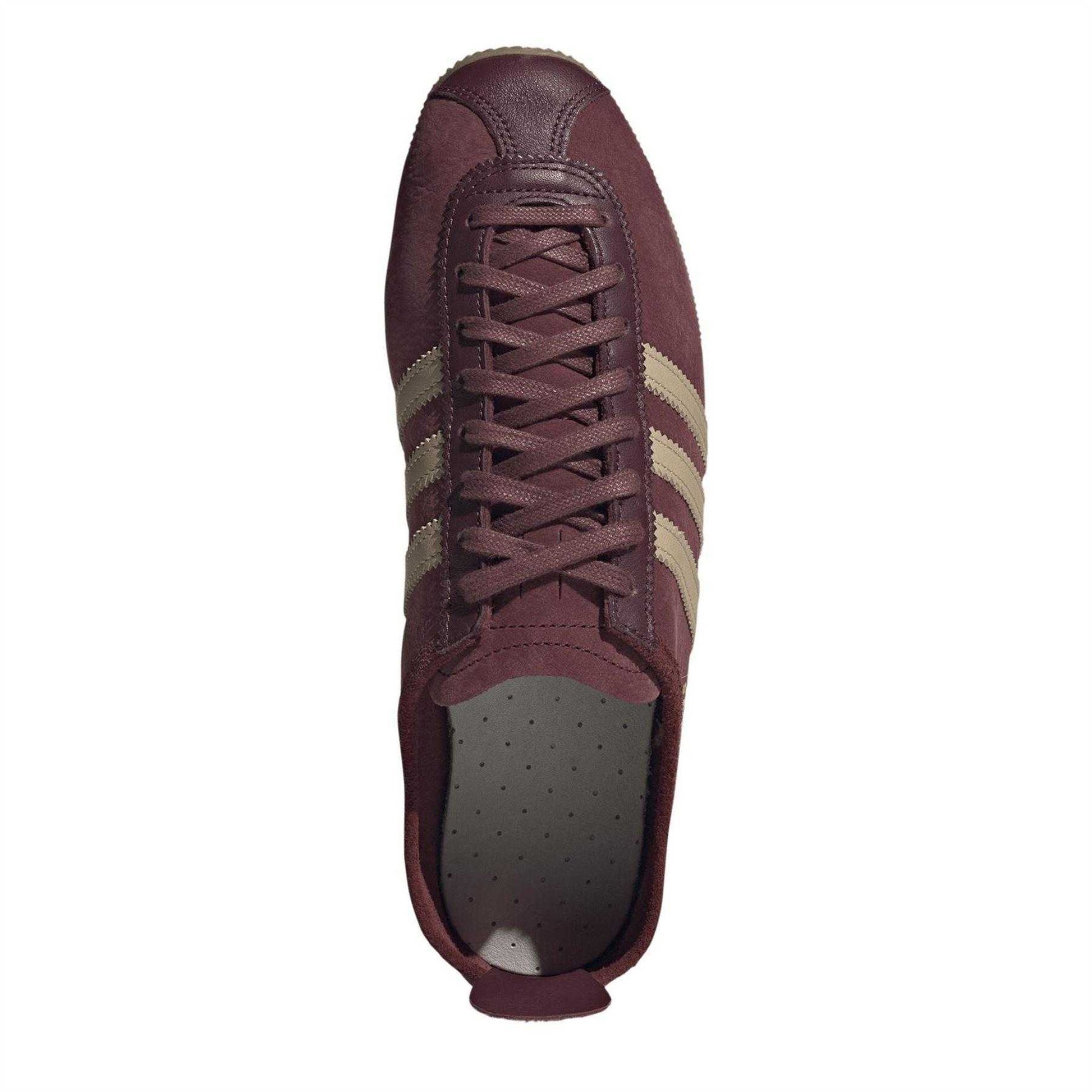 Burgundy - Pack Shot - Adidas Mens Originals Japan Decon Leather Low Cut Trainers