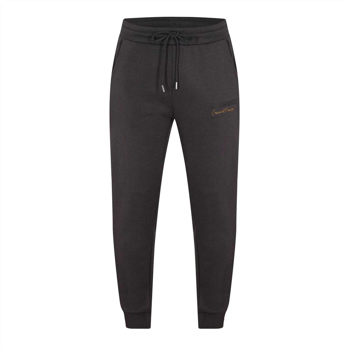 Charcoal - Front - Criminal Damage Mens Legacy Joggers