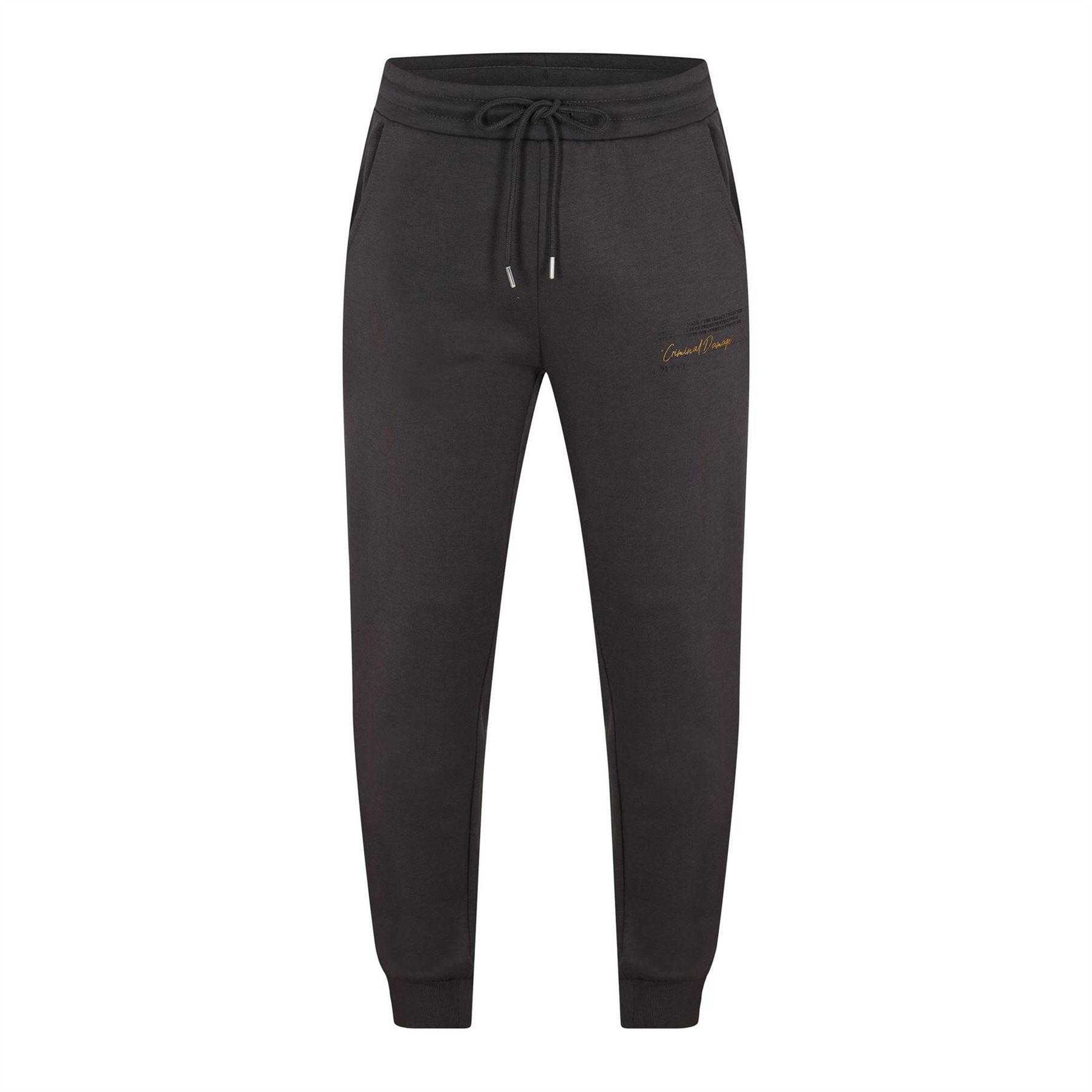 Charcoal - Front - Criminal Damage Mens Legacy Joggers