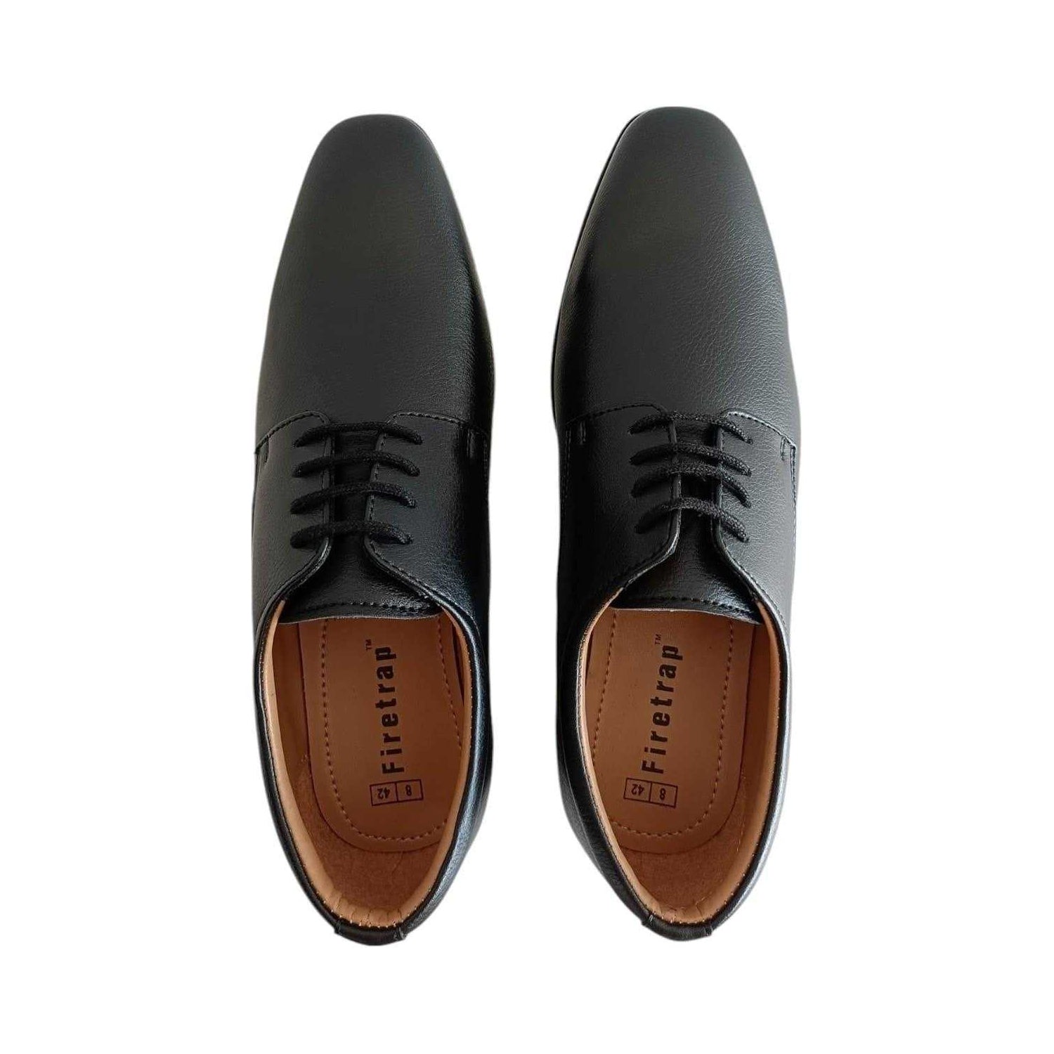 Black - Pack Shot - Firetrap Mens Low Heel Formal Shoes