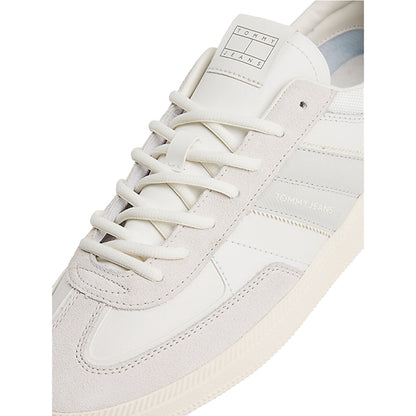 Ecru-Grey - Close up - Tommy Jeans Unisex Adult Greenwich Leather Shoes