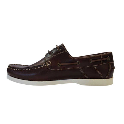 Bordeaux Red - Side - Nicholas Deakins Mens Monteiro Leather Boat Shoes