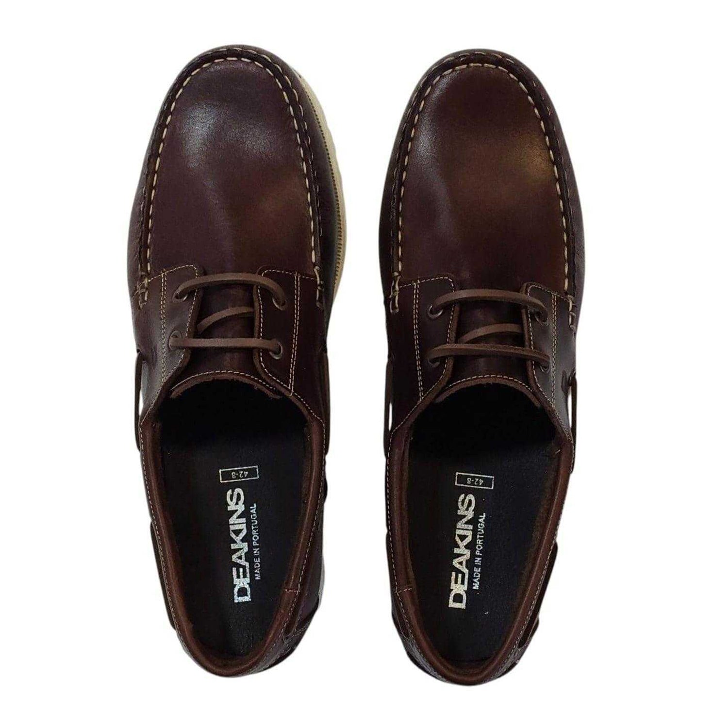 Bordeaux Red - Lifestyle - Nicholas Deakins Mens Monteiro Leather Boat Shoes