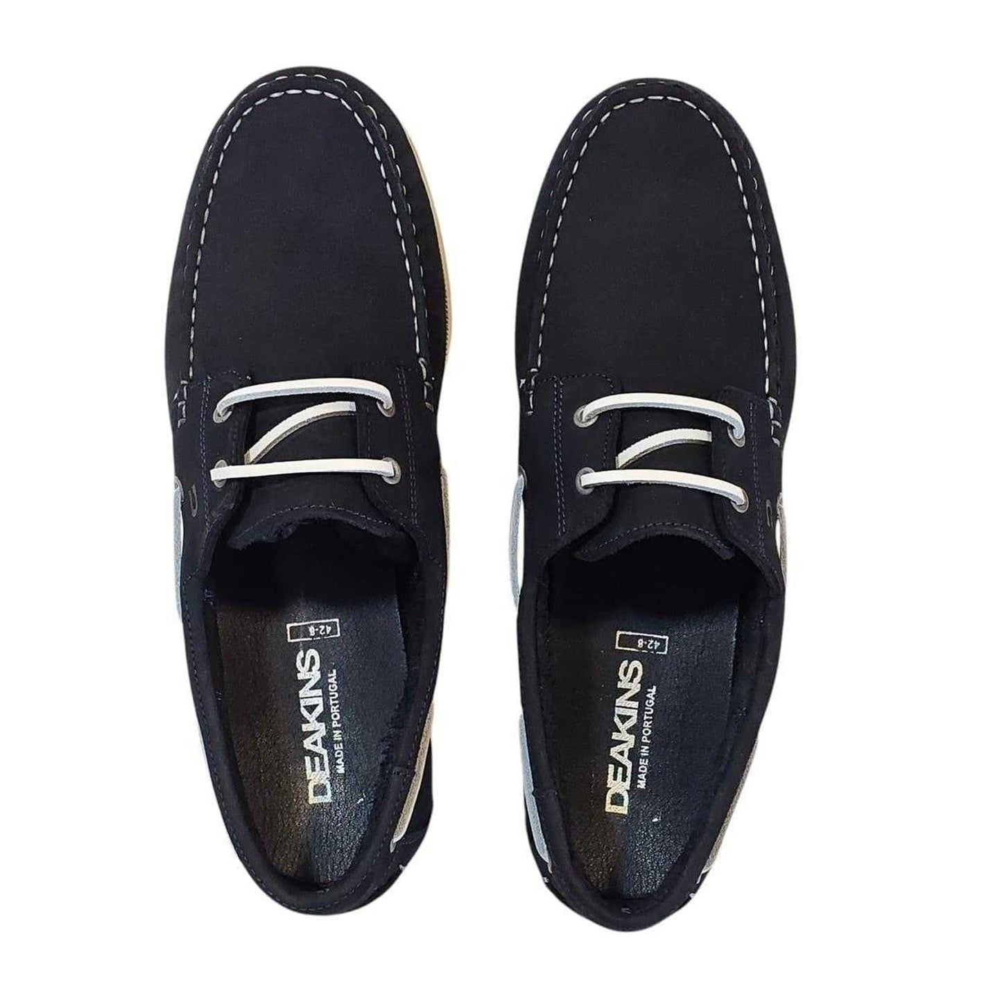 Navy - Lifestyle - Nicholas Deakins Mens Monteiro Leather Boat Shoes