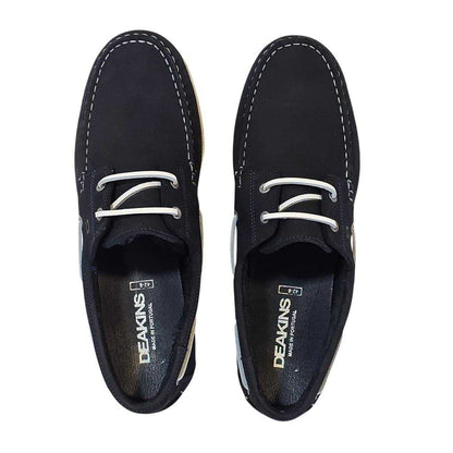 Navy - Lifestyle - Nicholas Deakins Mens Monteiro Leather Boat Shoes