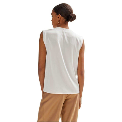 White - Back - Boss Womens-Ladies Pintuck Notch Neck Regular Blouse
