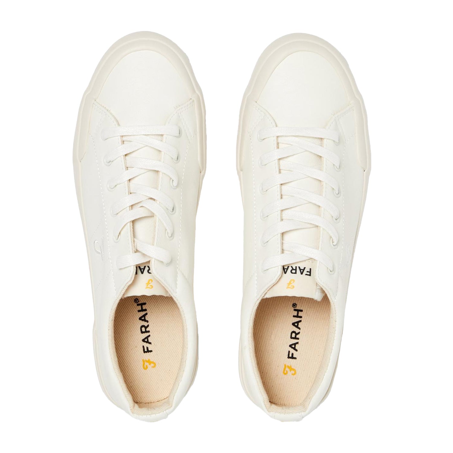 White - Side - Farah Mens Low Cut Shoes