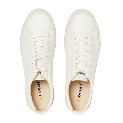 White - Side - Farah Mens Low Cut Shoes