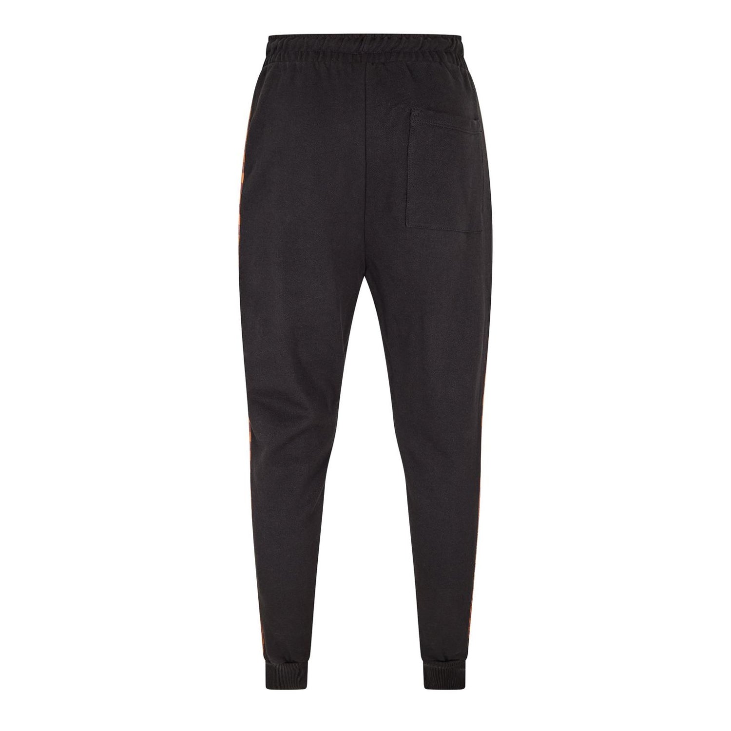 Black - Back - Criminal Damage Mens Trio Fleece Elasticated Hem Joggers