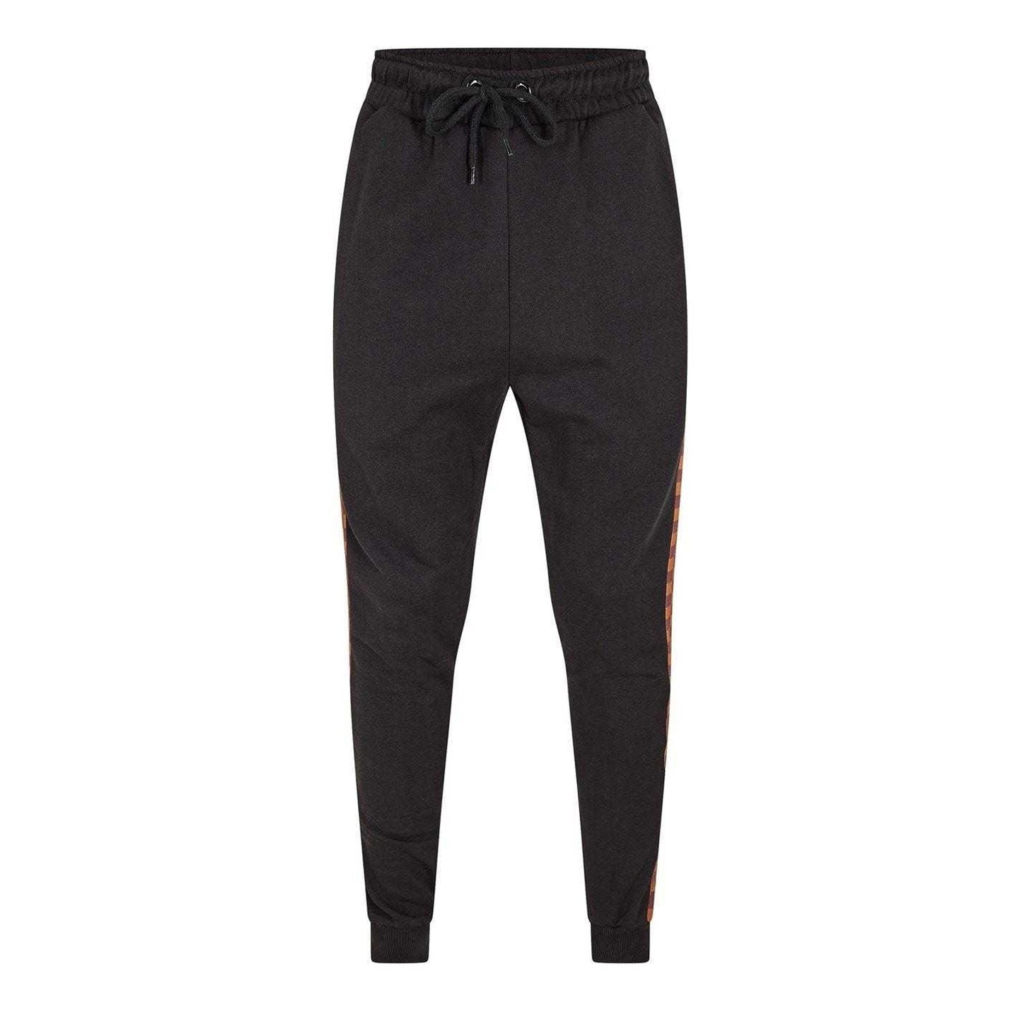 Black - Front - Criminal Damage Mens Trio Fleece Elasticated Hem Joggers