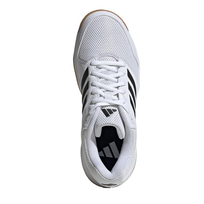White - Pack Shot - Adidas Womens-Ladies Speedcourt 3 Stripes Non Marking Indoor Shoes