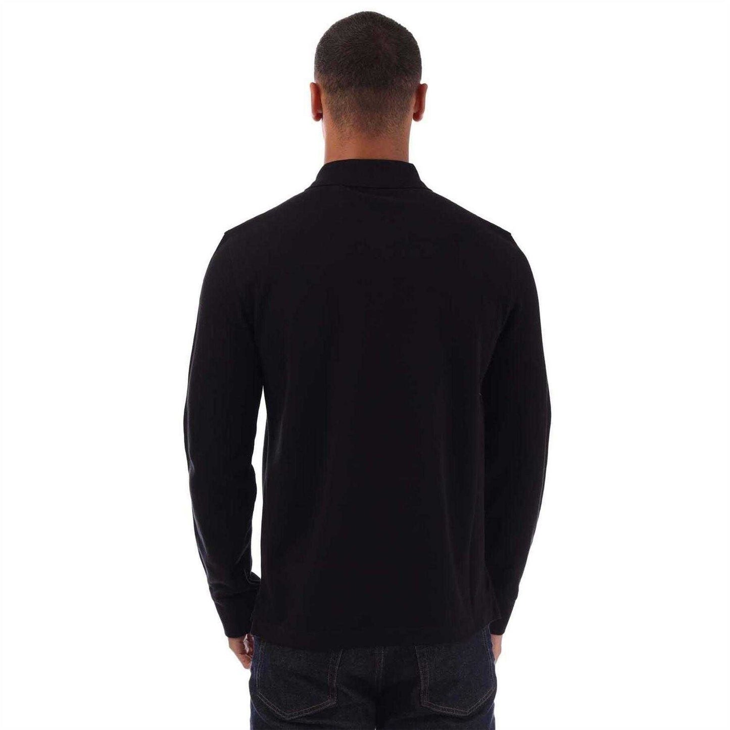 Black - Back - Belstaff Mens Long-Sleeved Polo Shirt