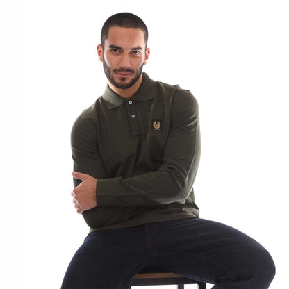 Green - Lifestyle - Belstaff Mens Long-Sleeved Polo Shirt