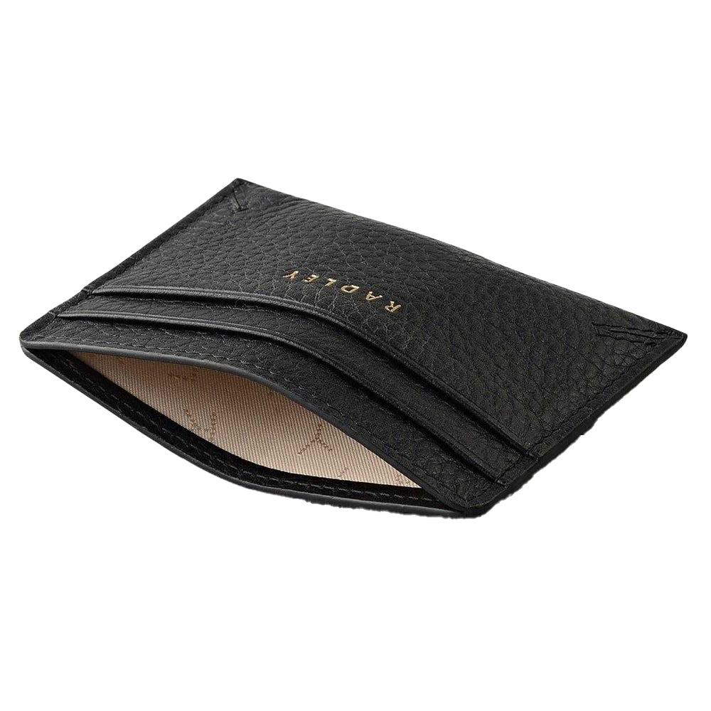 Dark Cherry - Front - Radley Dukes Place Logo Leather Card Holder