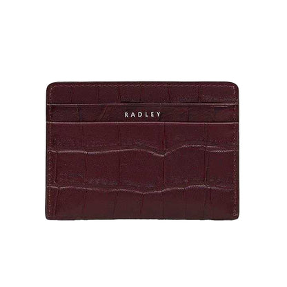 Dark Cherry - Back - Radley Dukes Place Logo Leather Card Holder