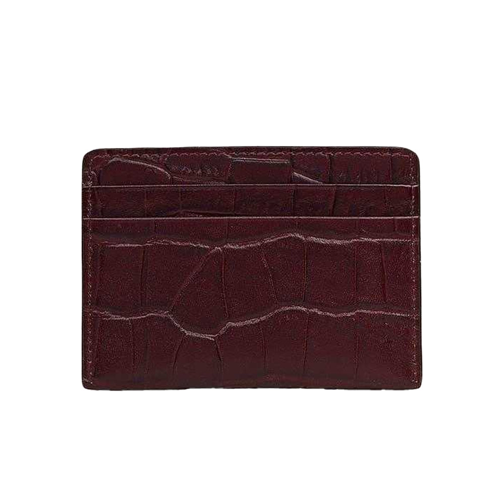 Dark Cherry - Side - Radley Dukes Place Logo Leather Card Holder