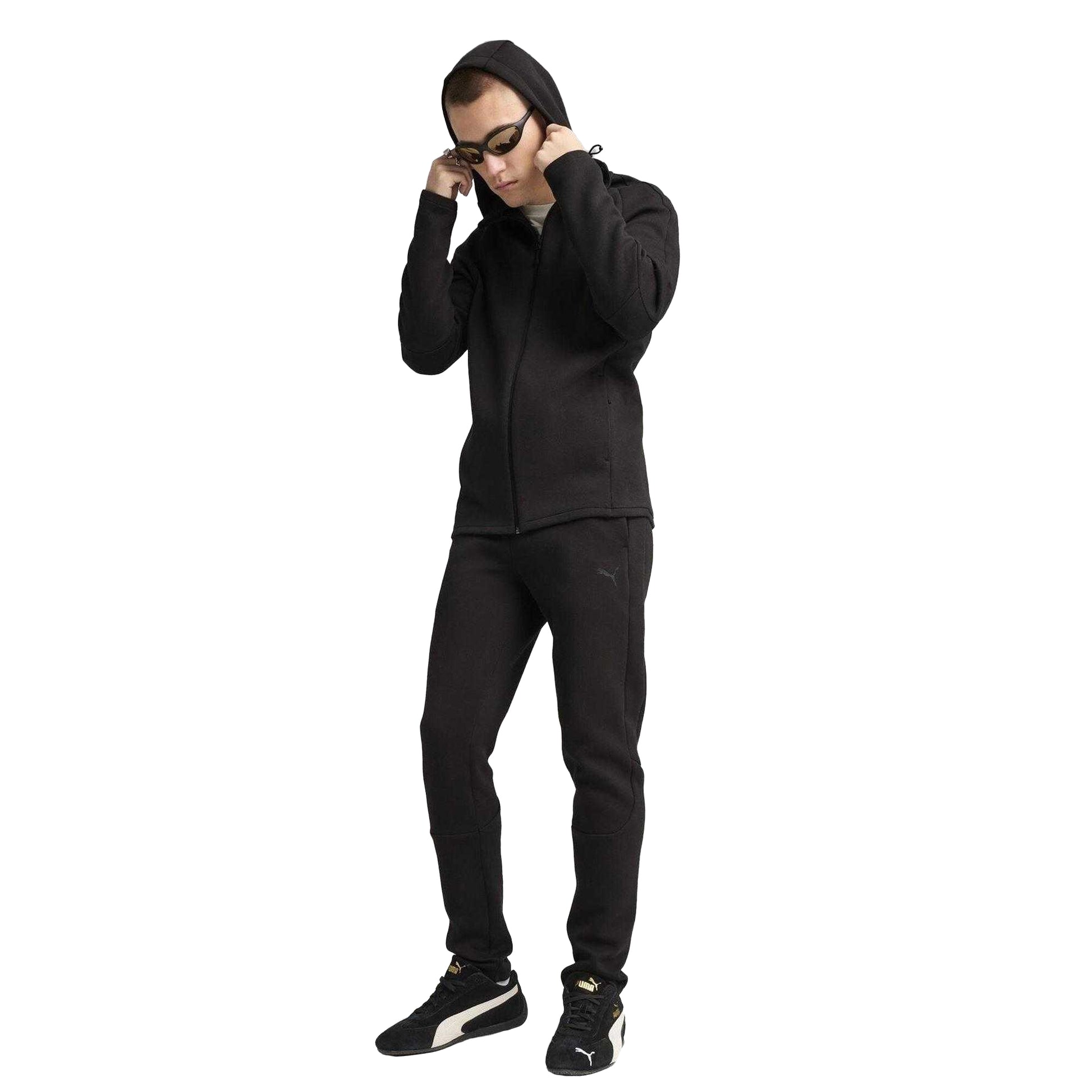 Puma Black - Pack Shot - Puma Mens Evostripe Core Fleece Tapered Joggers