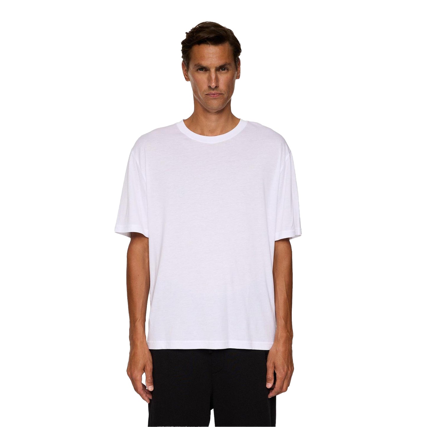White - Pack Shot - J.Lindeberg Mens Alpha Jersey Crew Neck T-Shirt