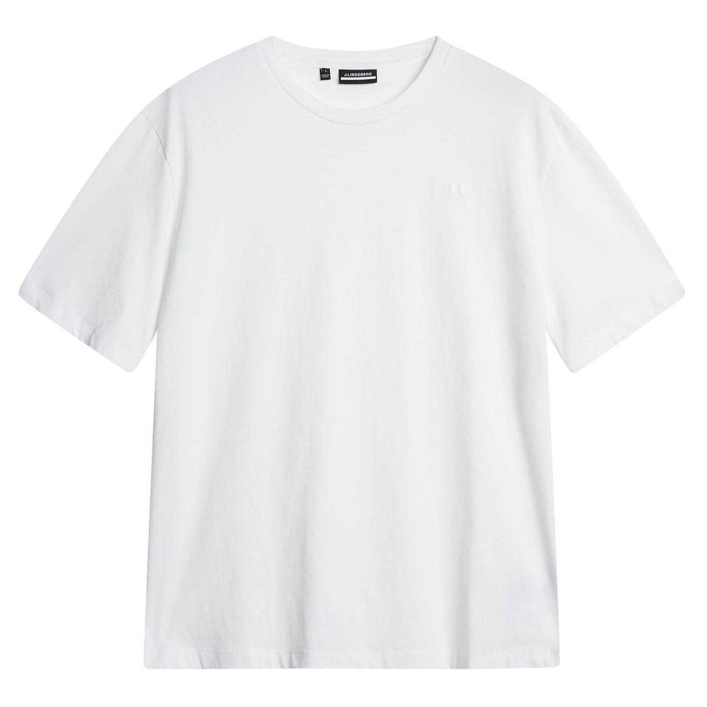 White - Front - J.Lindeberg Mens Alpha Jersey Crew Neck T-Shirt