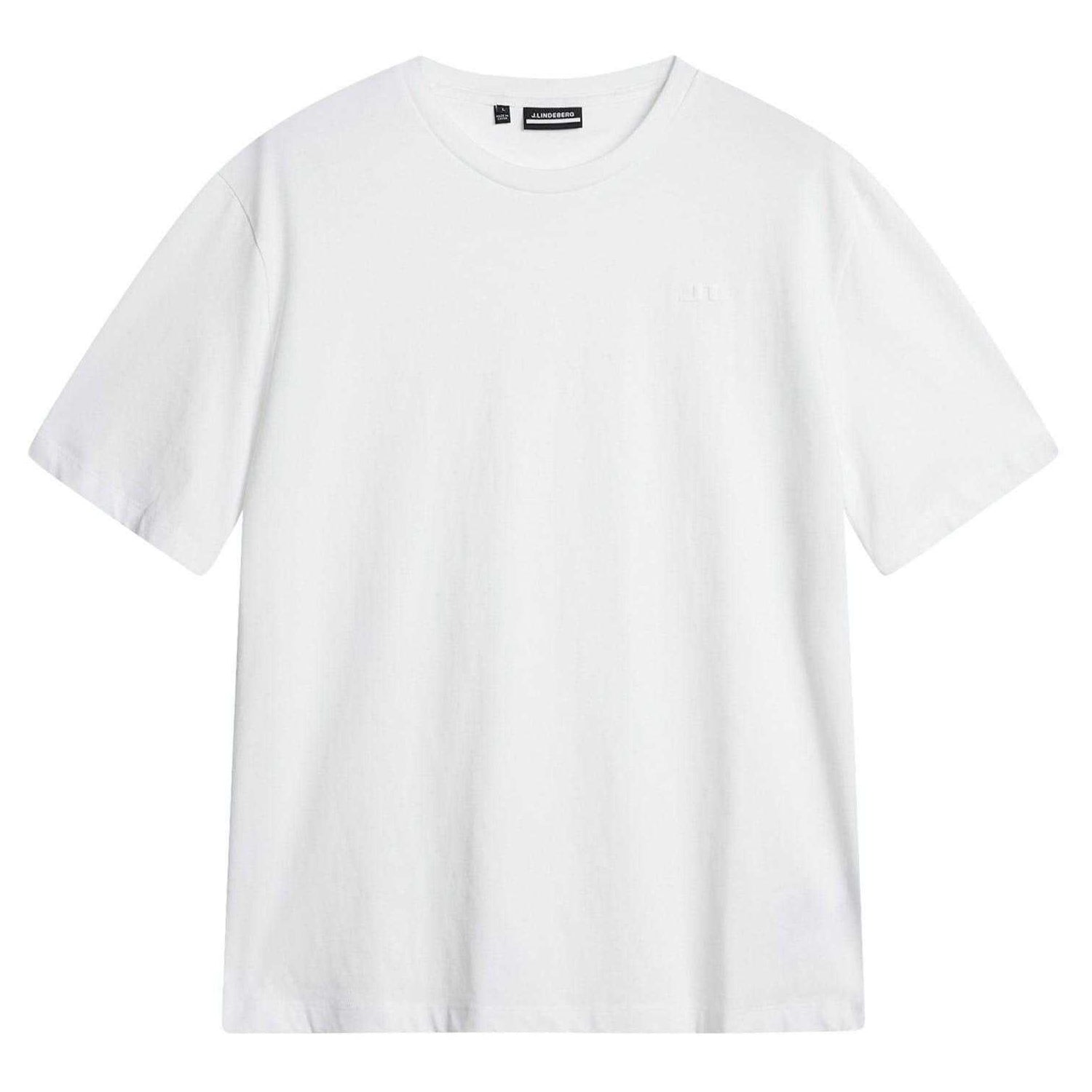 White - Front - J.Lindeberg Mens Alpha Jersey Crew Neck T-Shirt