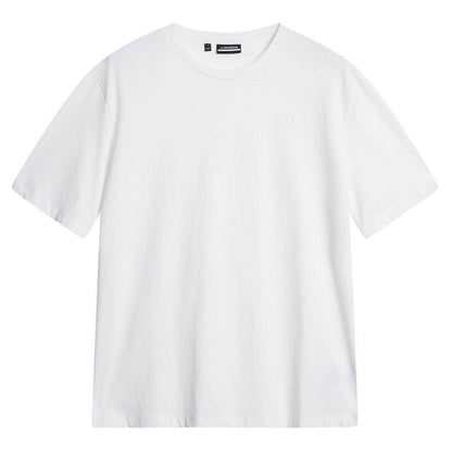 White - Front - J.Lindeberg Mens Alpha Jersey Crew Neck T-Shirt