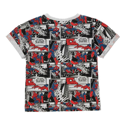 Multicoloured - Back - Spider-Man Childrens-Kids Comic Cotton T-Shirt
