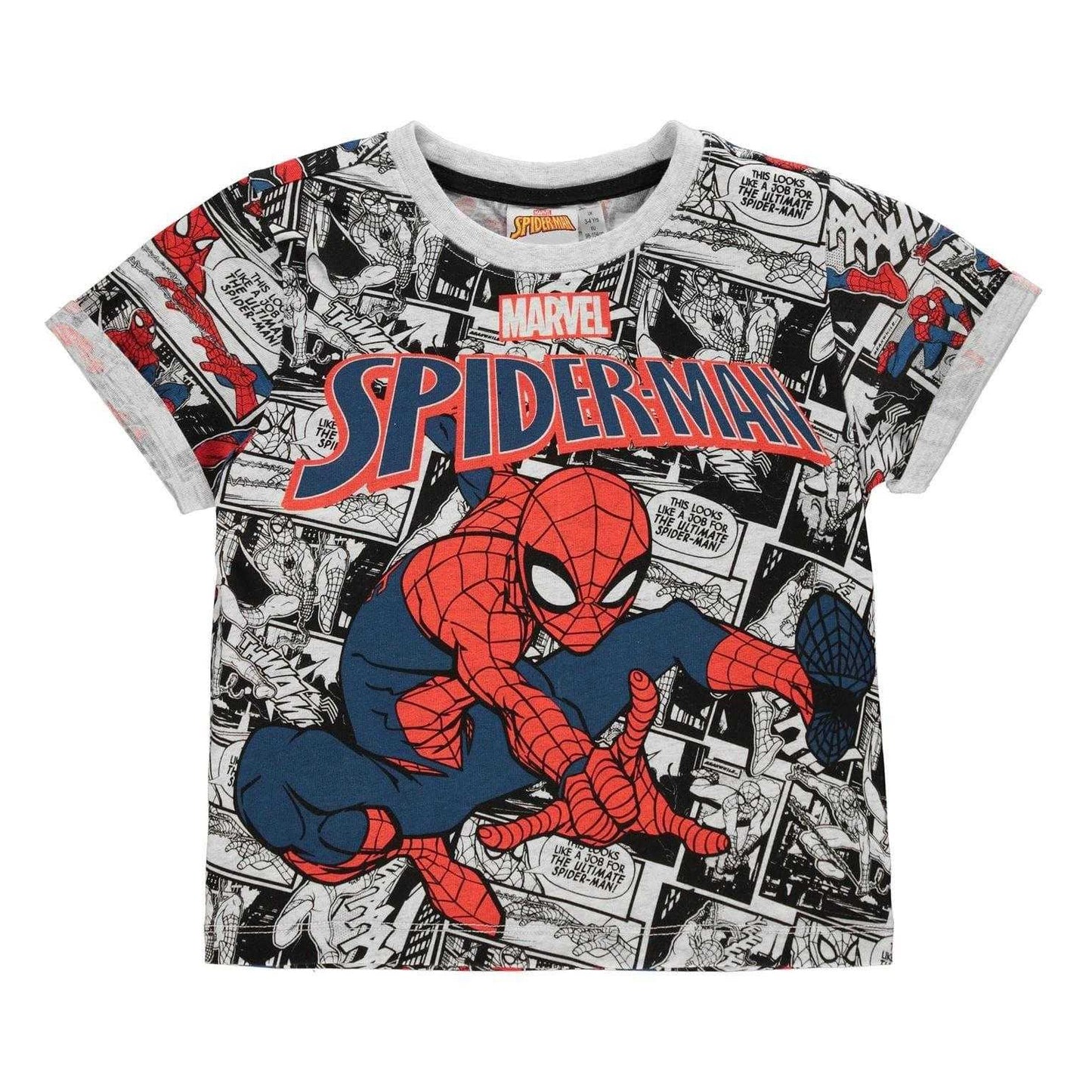 Multicoloured - Front - Spider-Man Childrens-Kids Comic Cotton T-Shirt