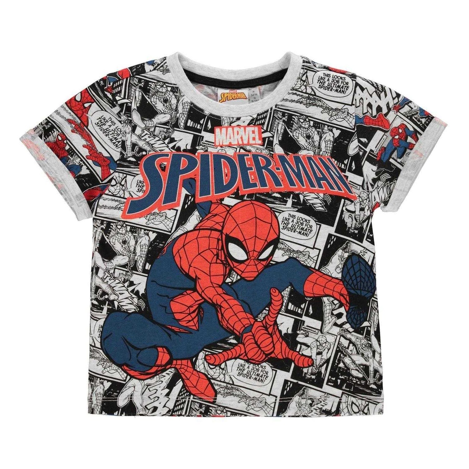 Multicoloured - Front - Spider-Man Childrens-Kids Comic Cotton T-Shirt