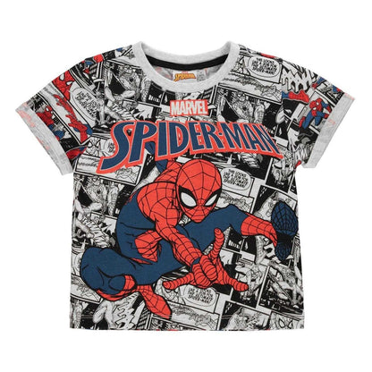 Multicoloured - Front - Spider-Man Childrens-Kids Comic Cotton T-Shirt