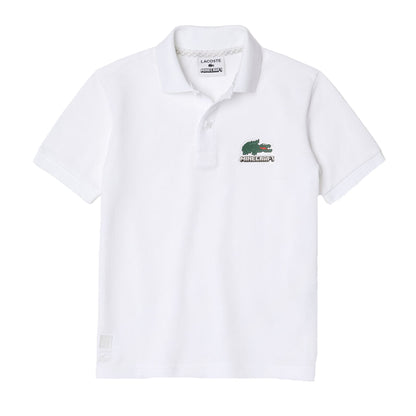 White - Front - Lacoste Childrens-Kids Minecraft Organic Cotton Polo Shirt