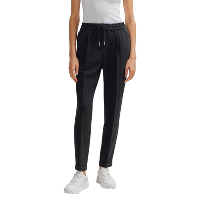 Black - Side - Boss Womens-Ladies Tariyanah Straight Trousers