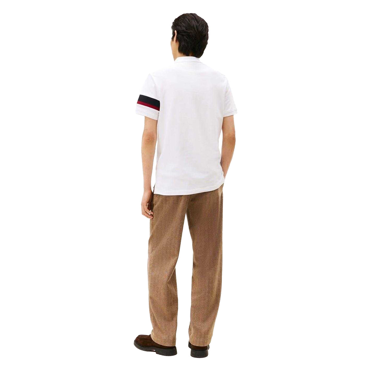 White - Back - Tommy Hilfiger Mens Embroidered Collared Short-Sleeved Polo Shirt