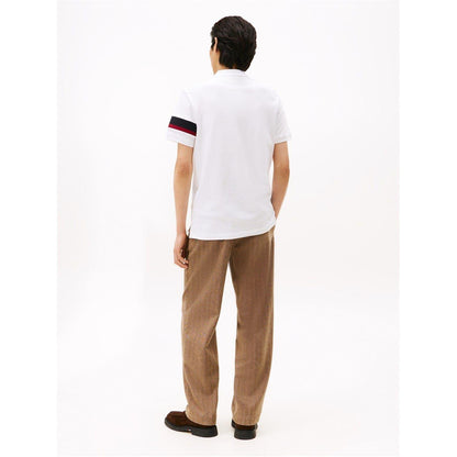 White - Lifestyle - Tommy Hilfiger Mens Embroidered Collared Short-Sleeved Polo Shirt