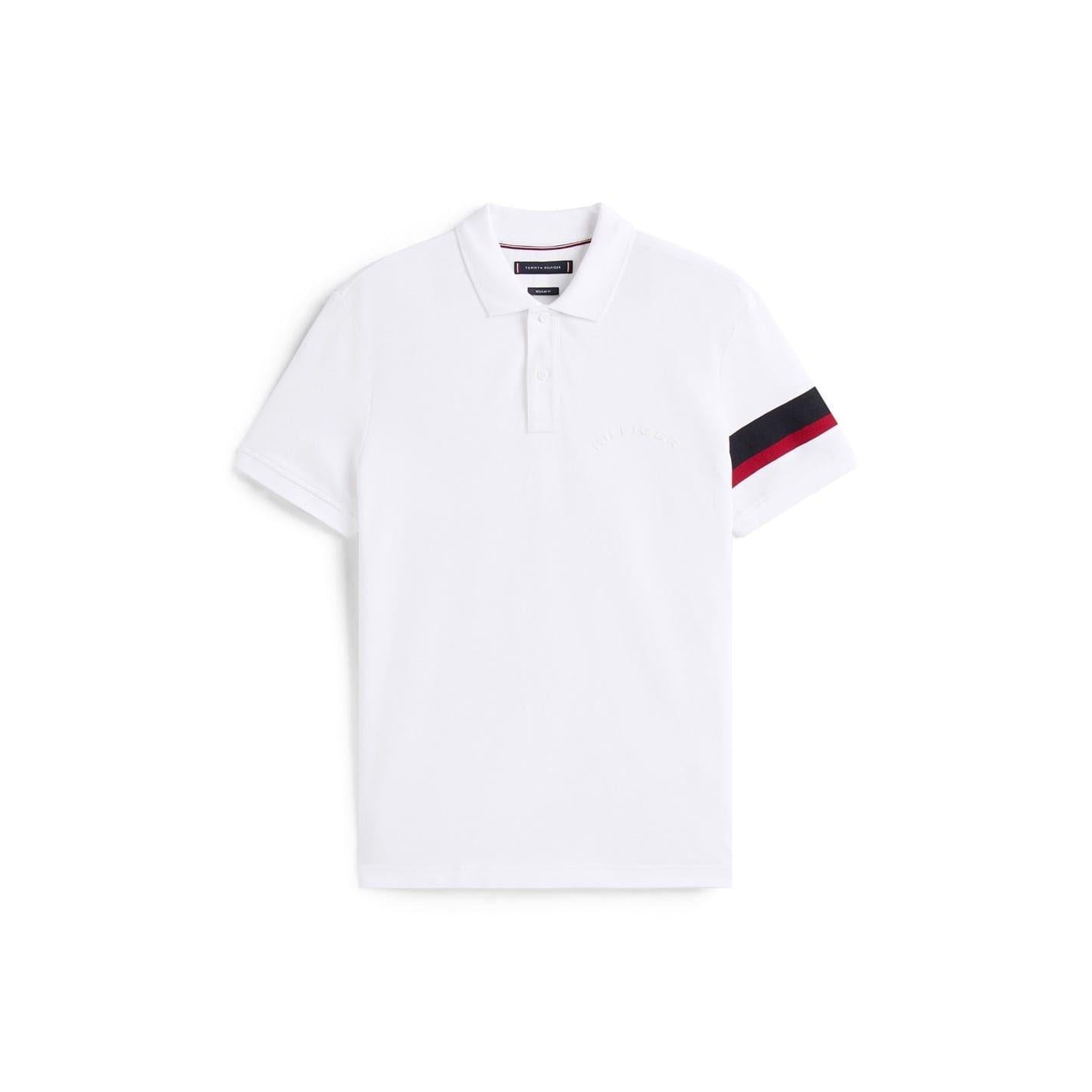 White - Front - Tommy Hilfiger Mens Embroidered Collared Short-Sleeved Polo Shirt