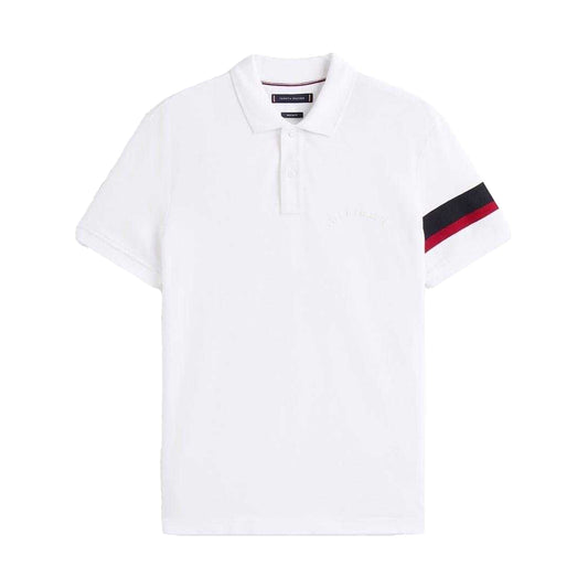 White - Front - Tommy Hilfiger Mens Embroidered Collared Short-Sleeved Polo Shirt