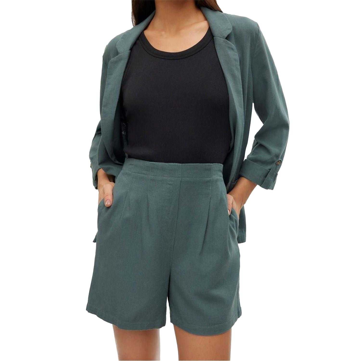 Balsam Green - Side - Vero Moda Womens-Ladies Jesmilo Shorts
