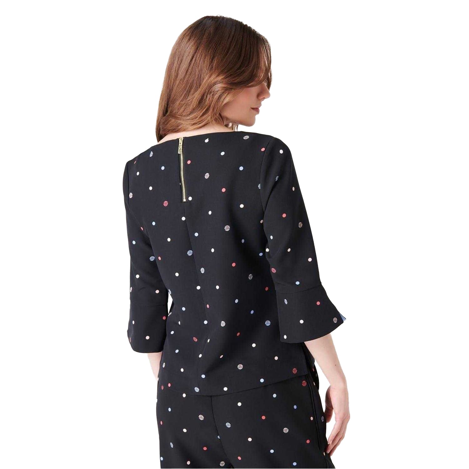 Polka Dot - Back - Biba Womens-Ladies Polka Dot Cuffed Blouse