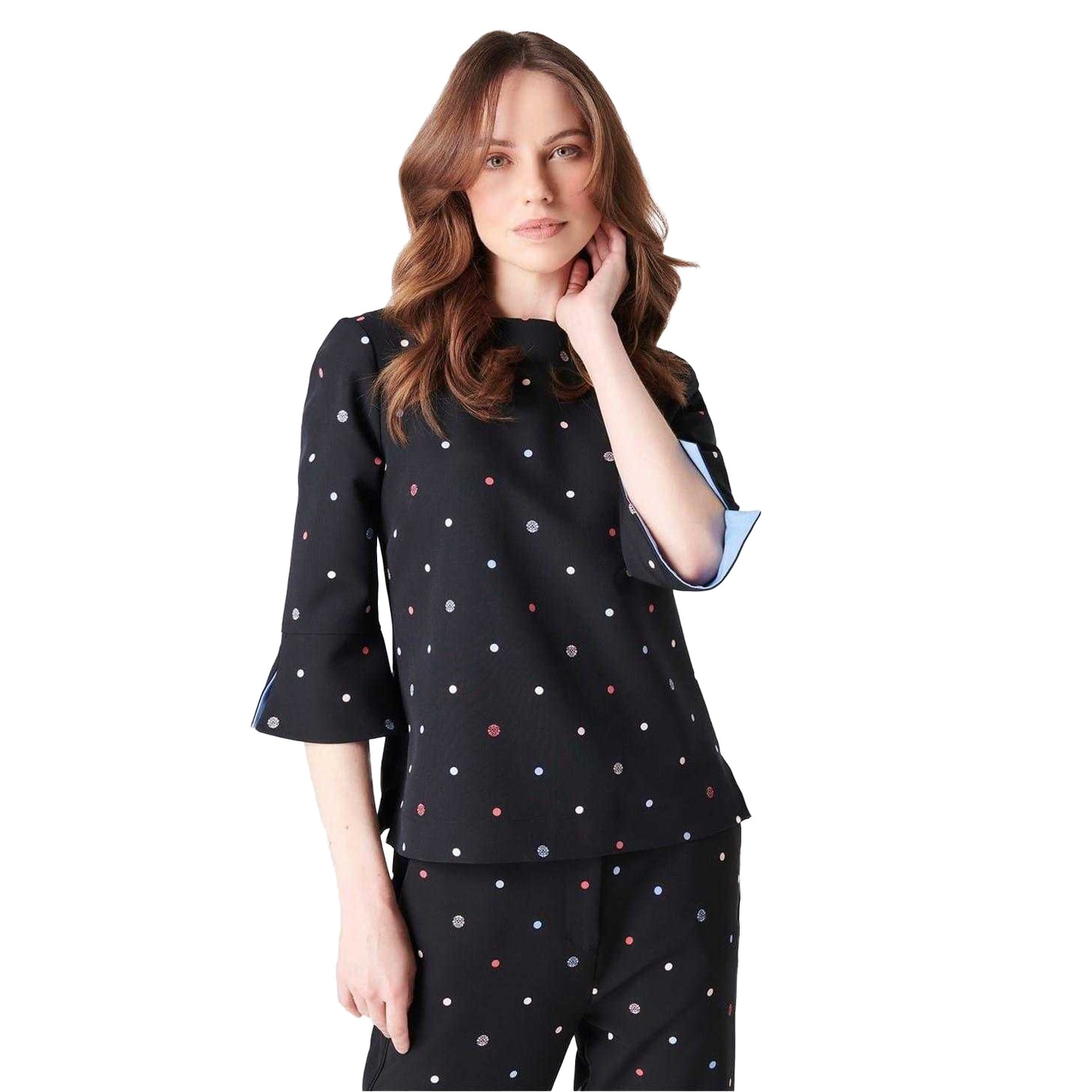 Polka Dot - Front - Biba Womens-Ladies Polka Dot Cuffed Blouse