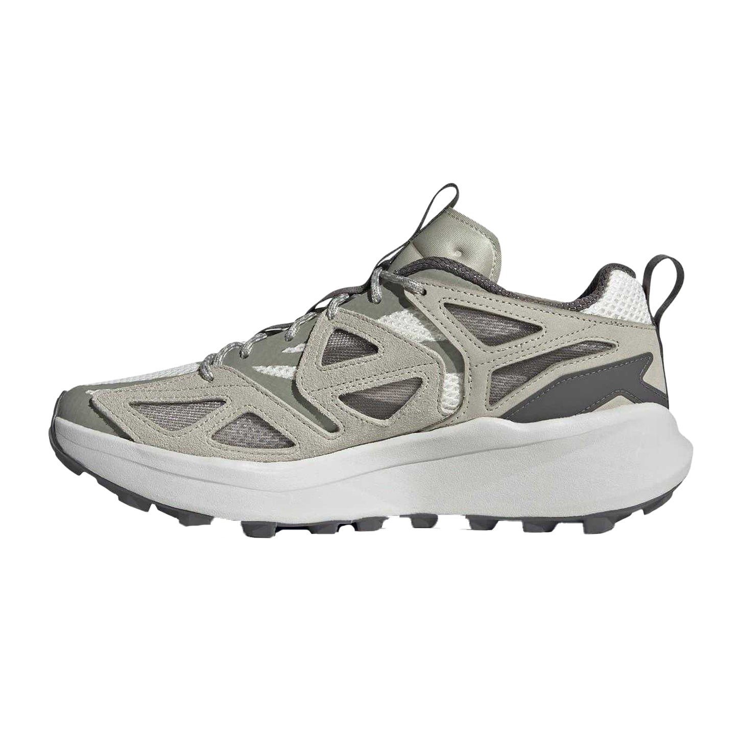 Charcoal-White - Side - Adidas Mens Kantai Trail Leather Shoes