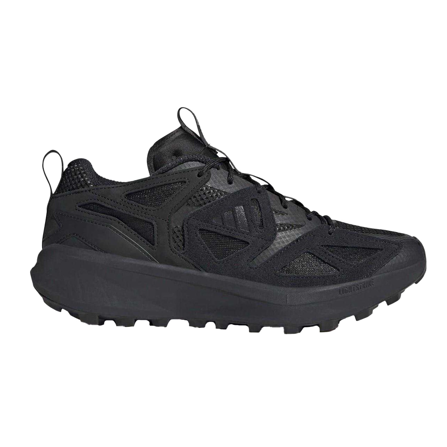 Black-Carbon - Side - Adidas Mens Kantai Trail Leather Shoes