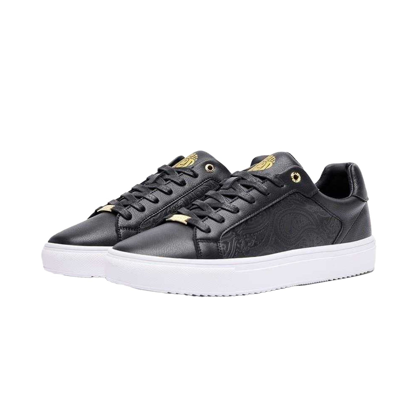 Black-White - Lifestyle - Pretty Green Mens Cali Paisley Low Cut Shoes