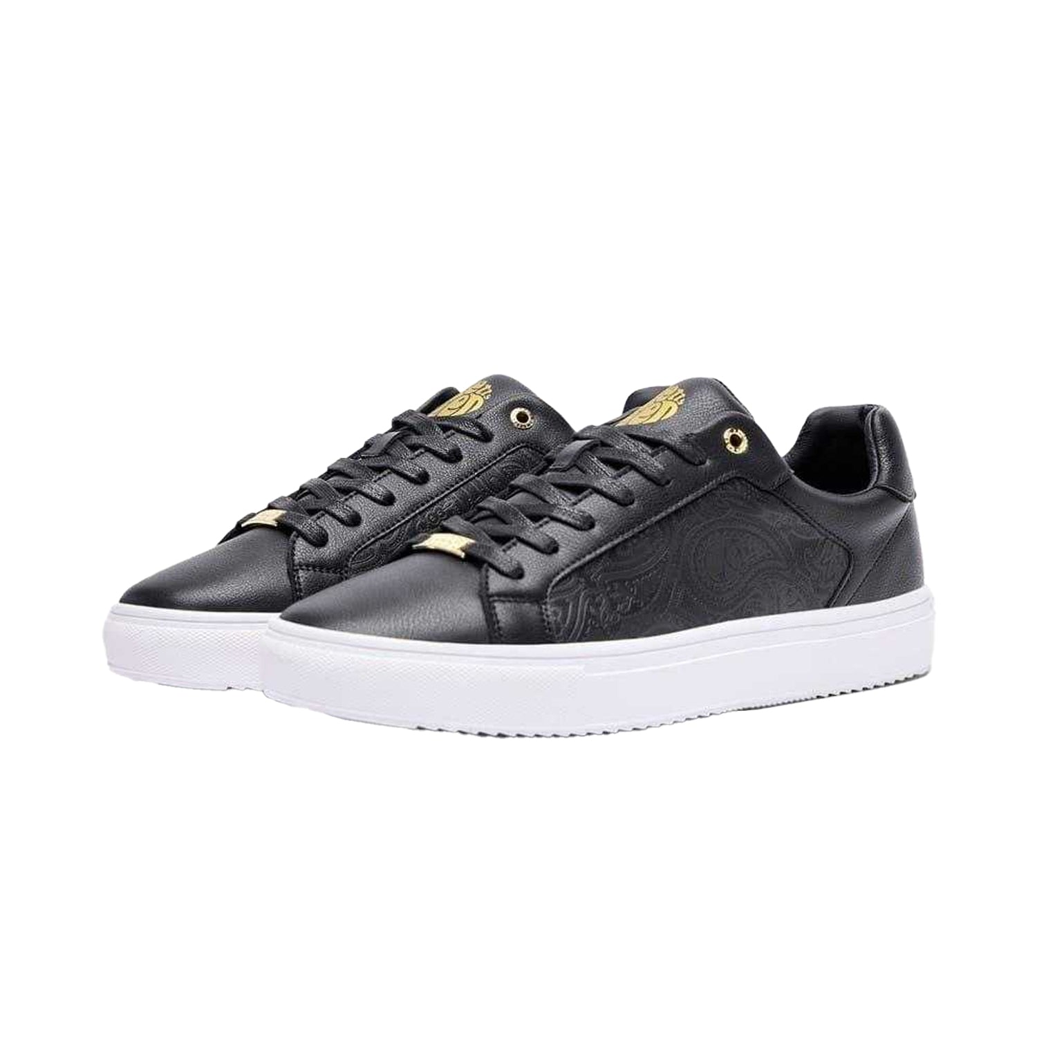 Black-White - Lifestyle - Pretty Green Mens Cali Paisley Low Cut Shoes