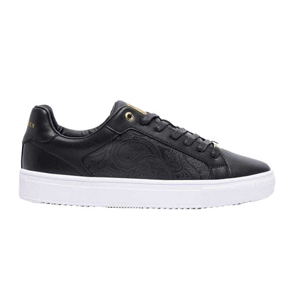 Black-White - Front - Pretty Green Mens Cali Paisley Low Cut Shoes