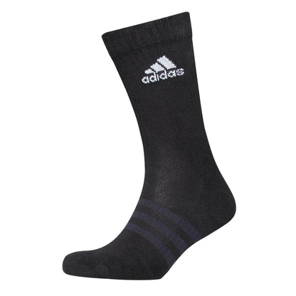 Heather Grey - Back - Adidas Womens-Ladies Logo Crew Socks (Pack of 3)