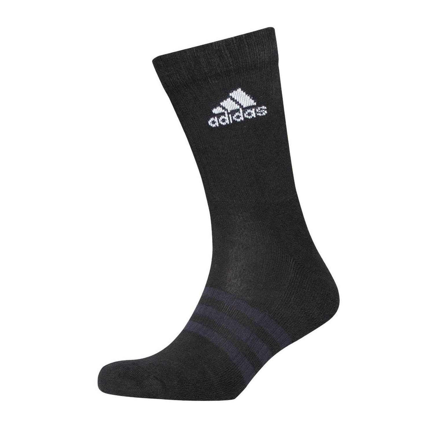 Heather Grey - Back - Adidas Womens-Ladies Logo Crew Socks (Pack of 3)