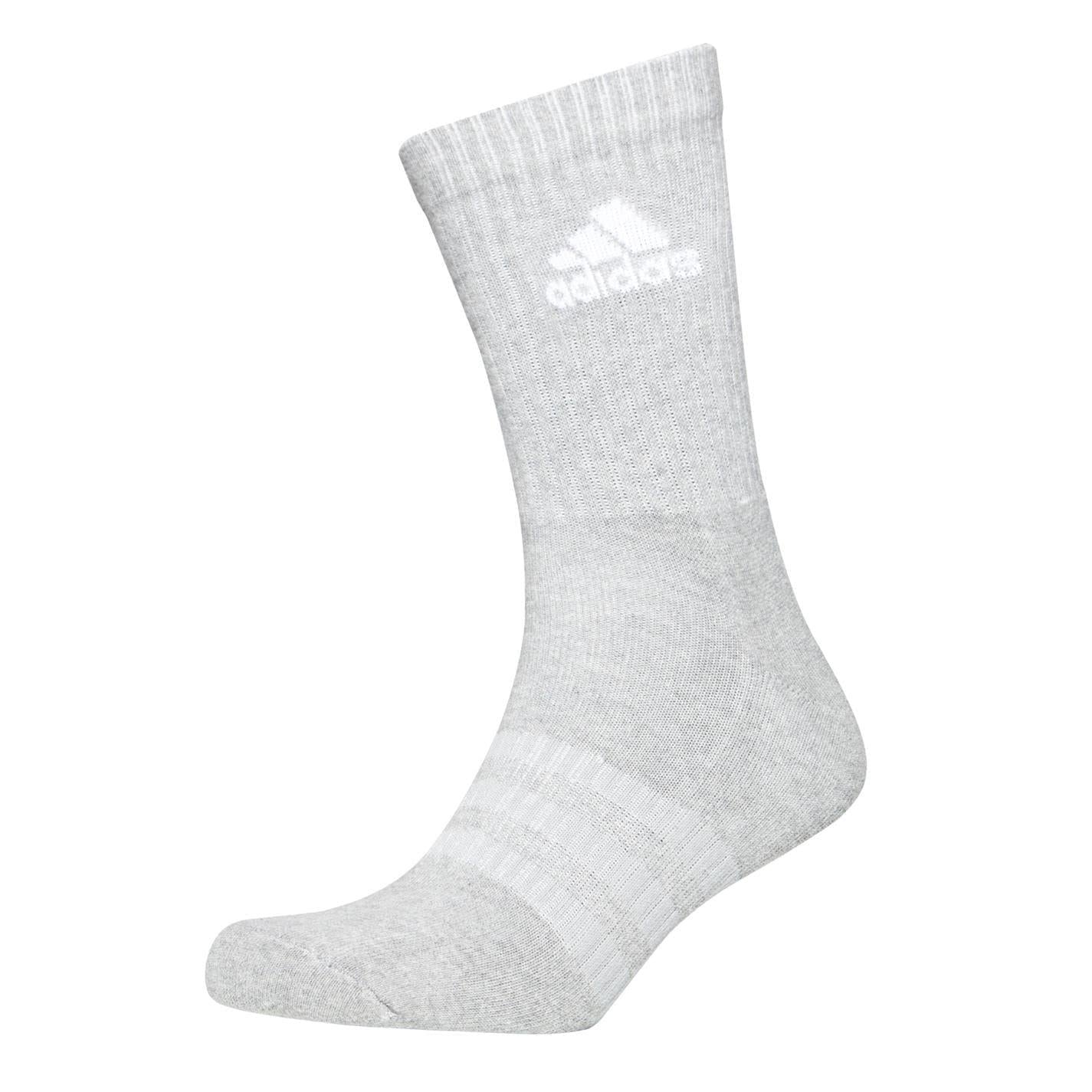 Heather Grey - Lifestyle - Adidas Womens-Ladies Logo Crew Socks (Pack of 3)